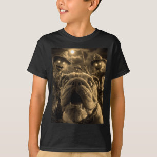 Vintage Bulldog Selfie With Spooky Ecrows T-Shirt