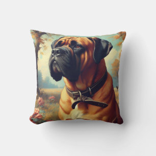 Vintage Bullmastiff Painting Cushion