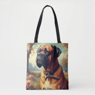 Vintage Bullmastiff Painting Tote Bag
