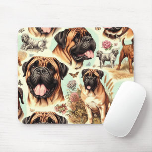Vintage Bullmastiff Seamless Mouse Mat