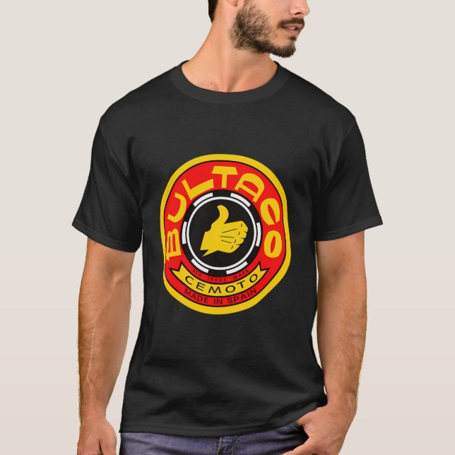 Vintage Bultaco Motorcycle Design T-Shirt (Front)