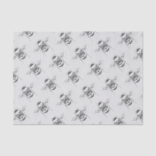 Vintage Bumble Bees & Grey Tissue Paper