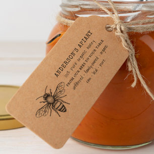 Vintage Bumblebee Family Apiary Honey Stamp