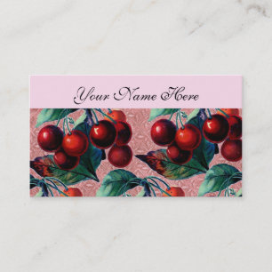 Vintage Bunch of Red Cherries Antique Fruit Design Business Card