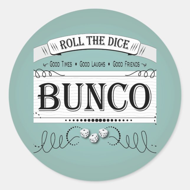 Vintage Bunco Design Classic Round Sticker (Front)