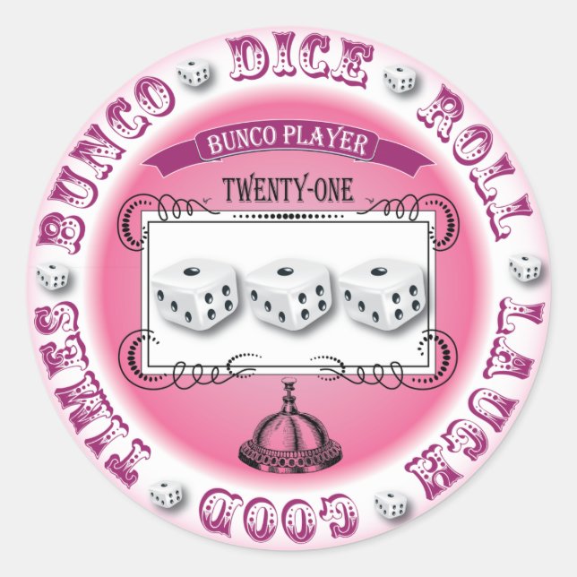 Vintage Bunco Round Design Classic Round Sticker (Front)