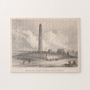 Vintage Bunker Hill Monument Illustration (1848) Jigsaw Puzzle