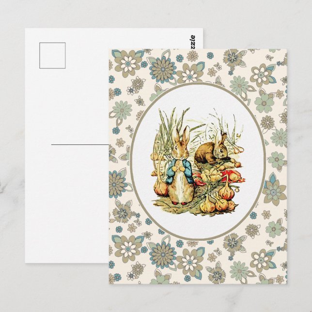 Vintage Bunnies. Easter Postcards (Front/Back)