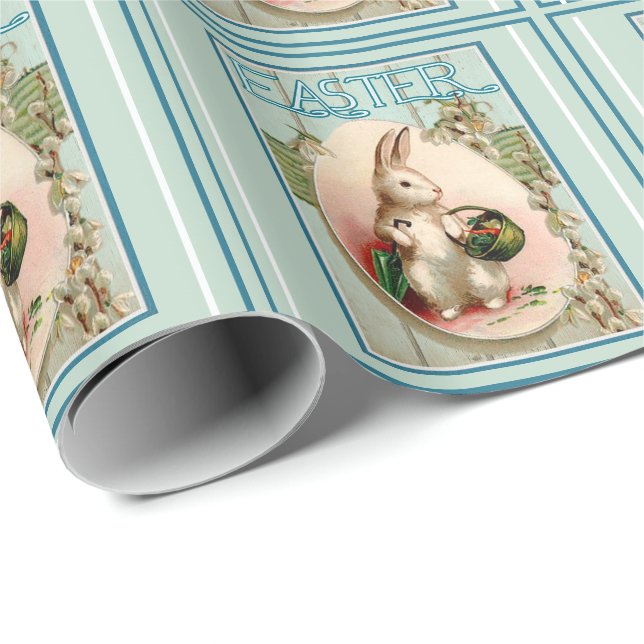 Vintage Bunny And Easter Egg  Wrapping Paper (Roll Corner)
