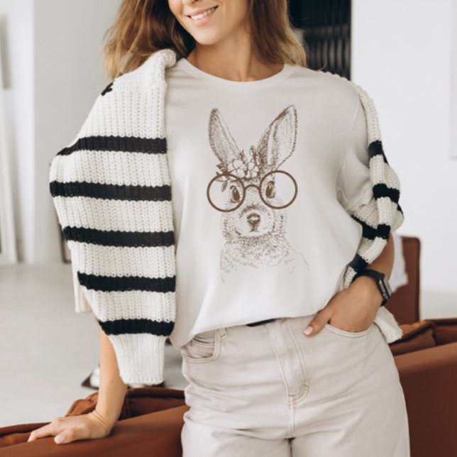 Vintage Bunny and Glasses T-Shirt (Creator Uploaded)