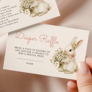 Vintage Bunny Baby Shower Diaper Raffle Enclosure Card