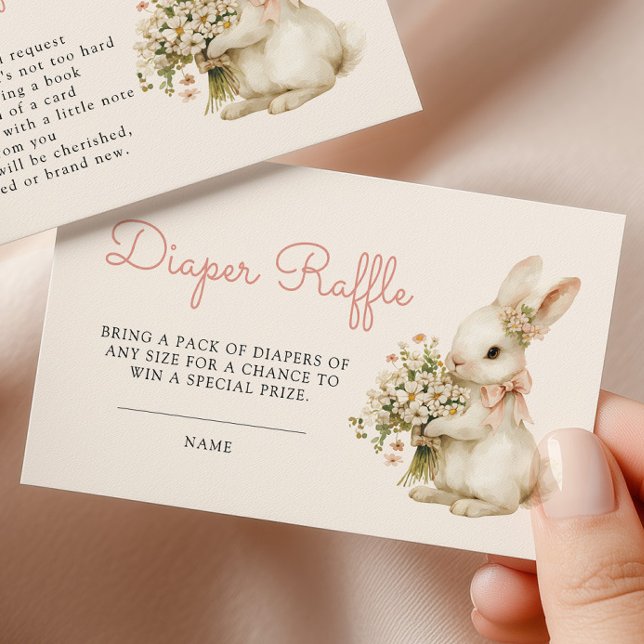 Vintage Bunny Baby Shower Diaper Raffle Enclosure Card (Creator Uploaded)