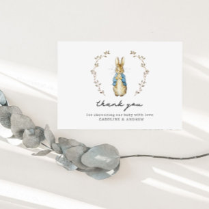 Vintage Bunny Baby Shower Thank You Card