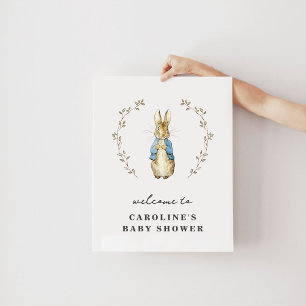 Vintage Bunny Baby Shower Welcome Poster