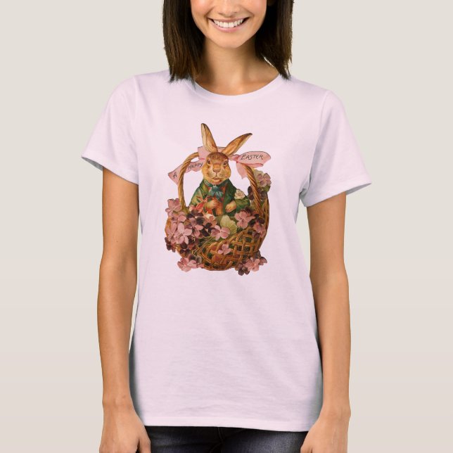 Vintage Bunny Basket Easter Shirt (Front)