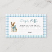 Vintage Bunny Boy Baby Shower Diaper Raffle