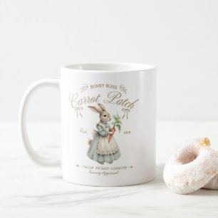 Vintage Bunny Carrot Patch  Coffee Mug