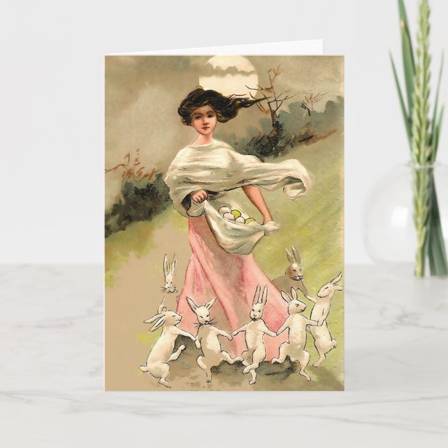 Vintage Bunny Ceremony Easter Card (Front)