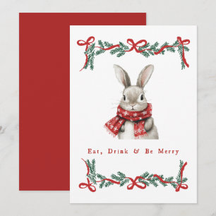 Vintage Bunny Christmas Card