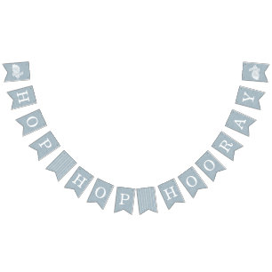 Vintage Bunny Easter Bunting Banner - Blue