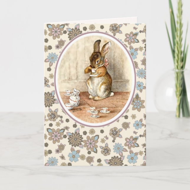 Vintage Bunny. Easter Cards (Front)