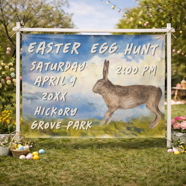 Vintage Bunny Easter Egg Hunt Banner (Creator Uploaded)