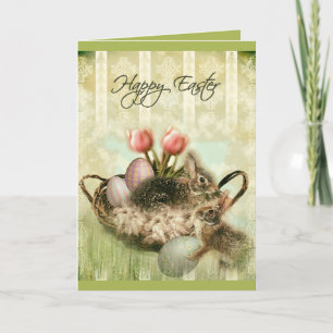 Vintage Bunny Easter Greeting card