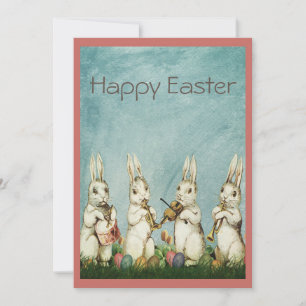 Vintage Bunny Easter Music Band Holiday Card