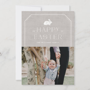Vintage Bunny Easter Photo Card - Grey
