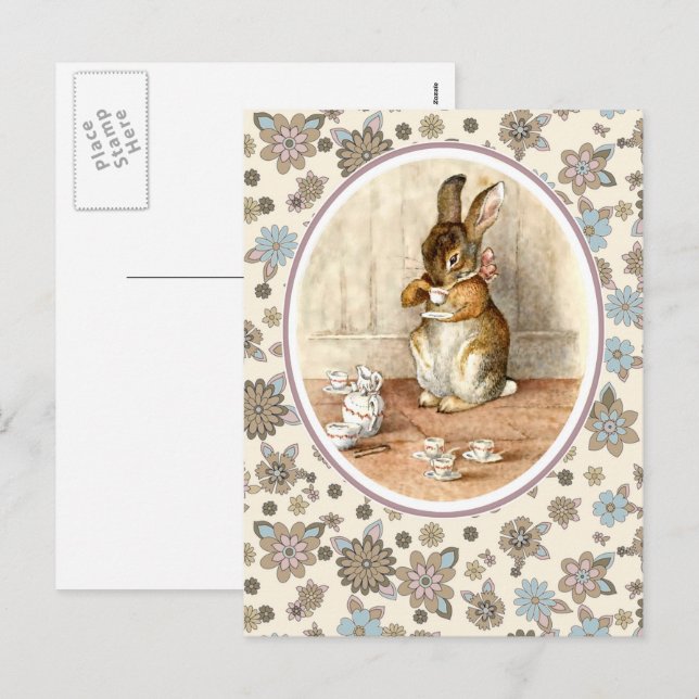 Vintage Bunny. Easter Postcards (Front/Back)