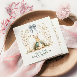 Vintage Bunny Floral Arch Baby Shower Napkin