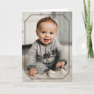 Vintage Bunny Frame Easter Photo Card - Black