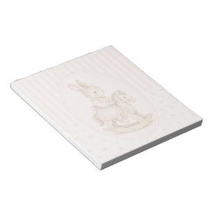 Vintage Bunny Girl Notepad, Floral Rabbit Writing Notepad