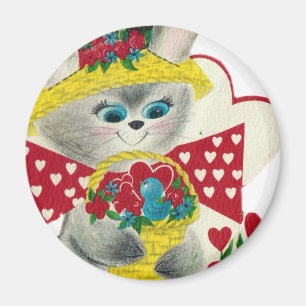 Vintage Bunny Hello Magnet