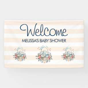 Vintage Bunny in a Dress Baby Shower Banner
