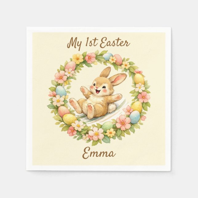 Vintage Bunny My First Easter Napkin (Front)