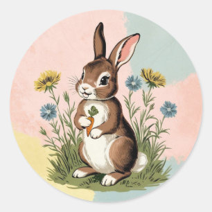 Vintage Bunny – Nostalgic Easter Classic Round Sticker