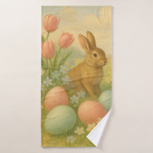 Vintage Bunny/Rabbit Easter Egg/Spring Bath Towel