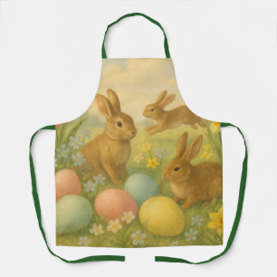 Vintage Bunny/Rabbit Easter Egg/Spring  Fleece  Apron