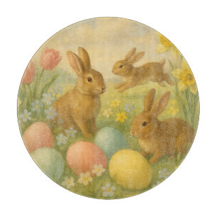 Vintage Bunny/Rabbit Easter Egg/Spring  Fleece  Cutting Board