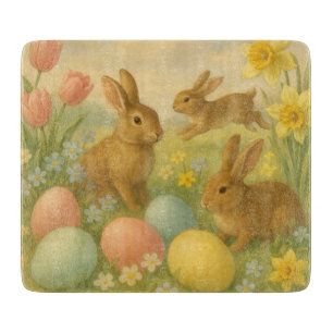 Vintage Bunny/Rabbit Easter Egg/Spring  Fleece  Cutting Board
