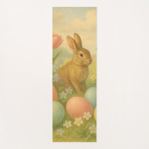 Vintage Bunny/Rabbit Easter Egg/Spring Fleece Yoga Mat
