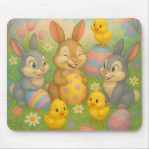 Vintage Bunny/Rabbit Easter Egg/Spring  Mouse Mat