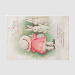 Vintage Bunny Rabbits Easter Greeting Tissue Paper