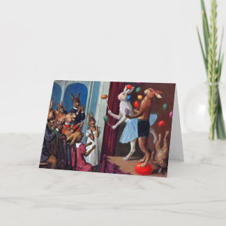 Vintage Bunny Show Easter Card