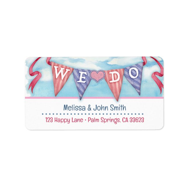 Vintage Bunting Wedding / Shower Label (Front)