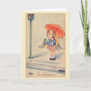 Vintage Buon Compleanno Italian Birthday Card