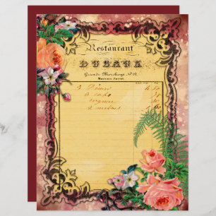 Vintage Burgundy Ephemera Frames Scrapbook Paper