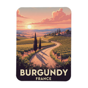 Vintage Burgundy France Travel Magnet