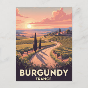 Vintage Burgundy France Travel Postcard